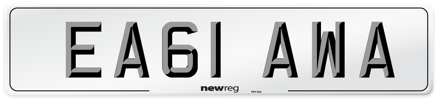 EA61 AWA Number Plate from New Reg